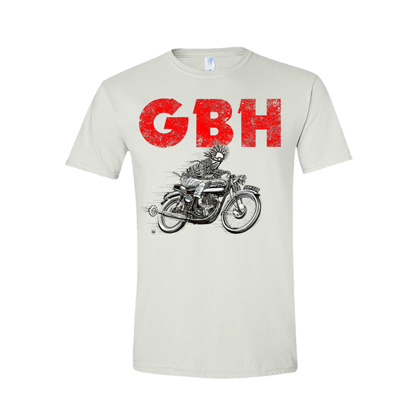 GBH MOTORCYCLE SKELLY WHITE SOFT SPUN TEE